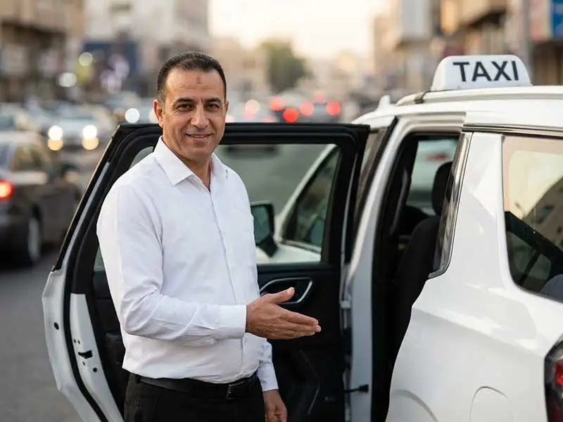 سائق تاكسي محترف من تاكسي الندى يقدم خدمة ممتازة